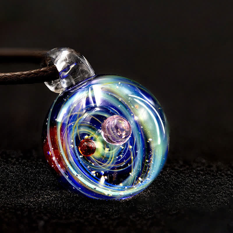 Olivenorma Fancy Cosmic Starry Sky Glass Necklace