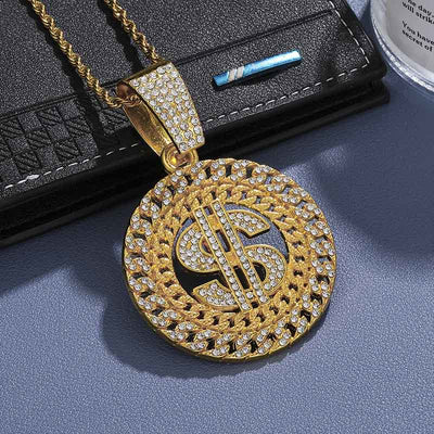 Hip-hop Dollar Plated Gold Necklace