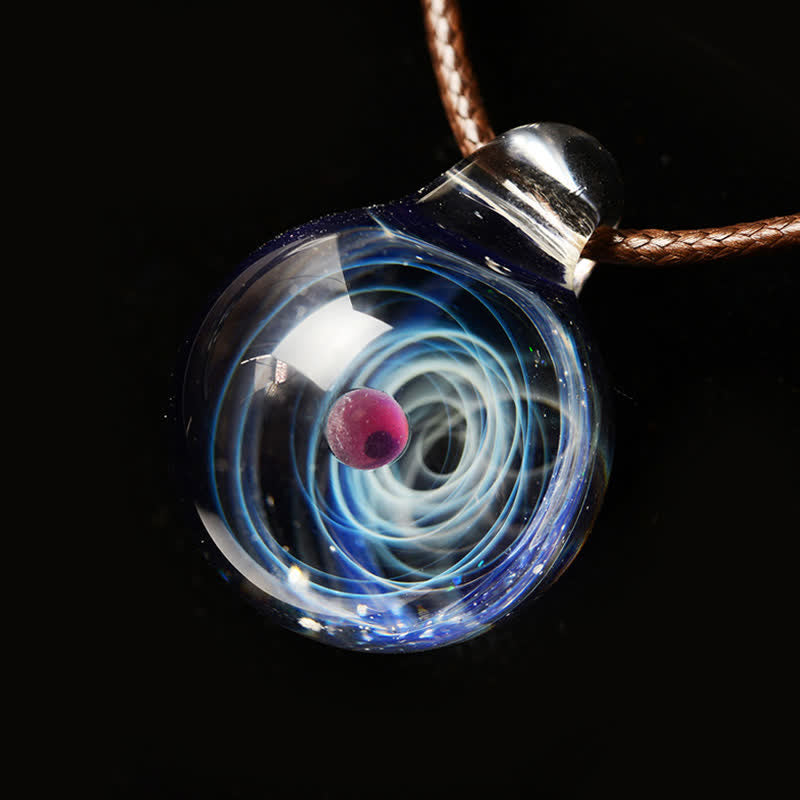 Olivenorma Fancy Cosmic Starry Sky Glass Necklace