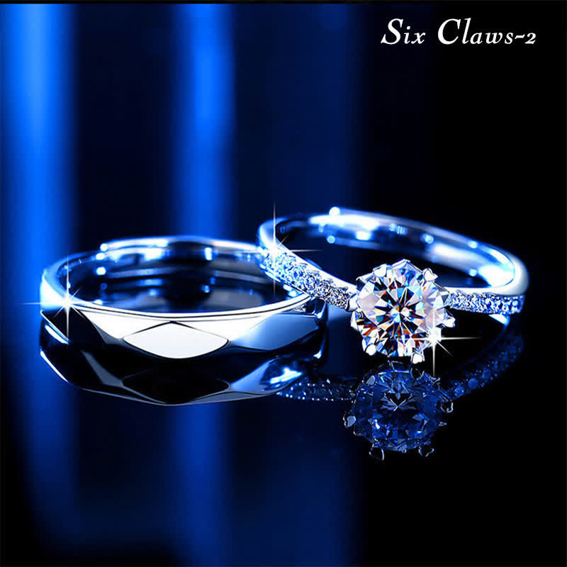 "True Love Is Priceless" - Zirconia Wedding Couples Ring Set