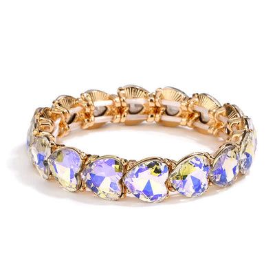 Women's Heart Rhinestone Stretchy Bracelet