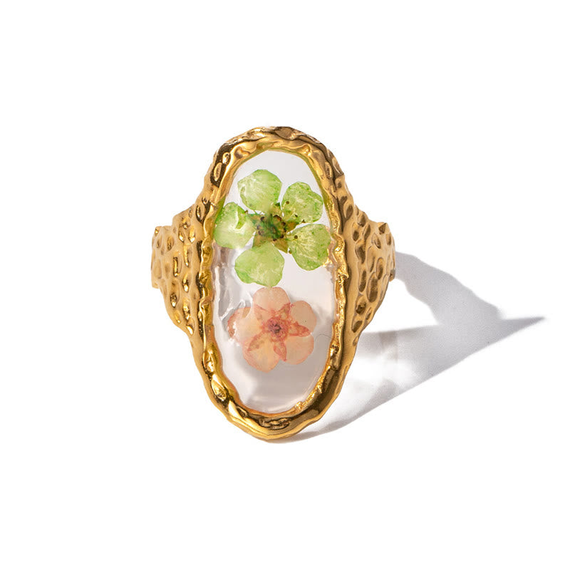 "Eternal Love" - Preserved Flower Resin Ring