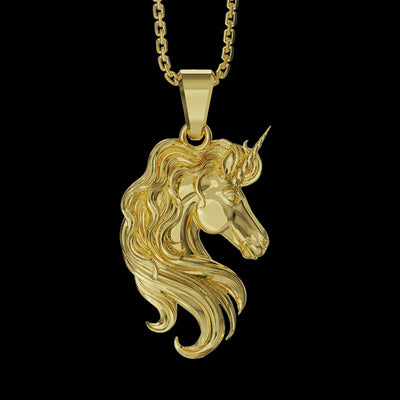 Retro Distressed Unicorn Necklace