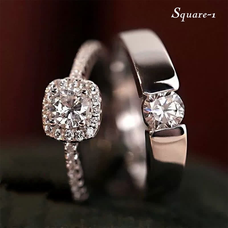 "True Love Is Priceless" - Zirconia Wedding Couples Ring Set