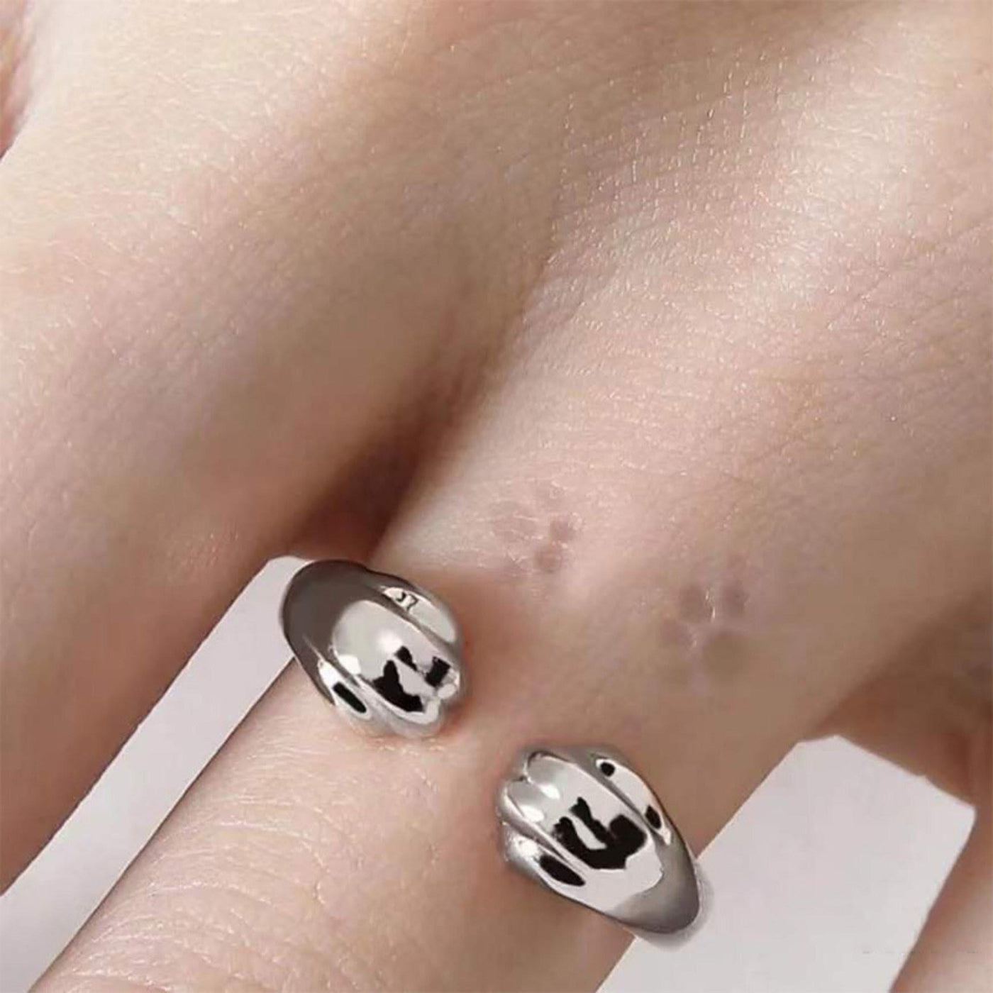 Sterling Silver Cute Cat Paw Ring