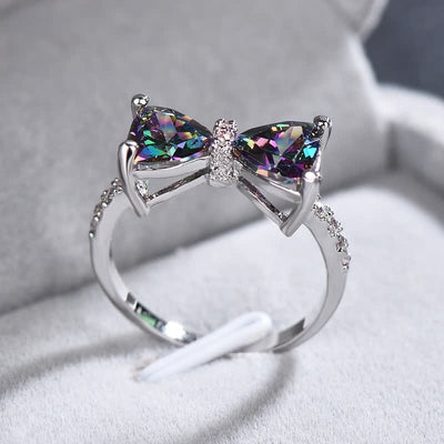 Women's Mystic Rainbow Bow Knot Ring