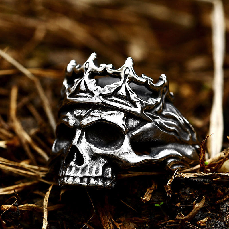 Classical Noble Crown Skull Stainless Steel Ring