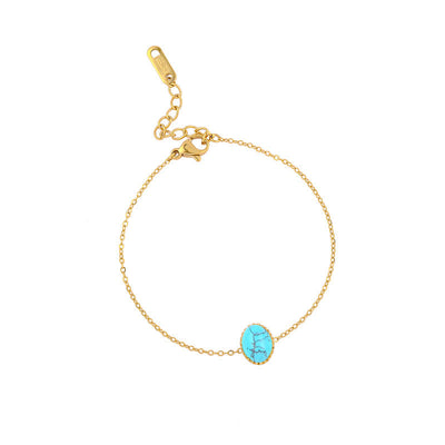 Natural Turquoise Stone Gemstone Bracelet