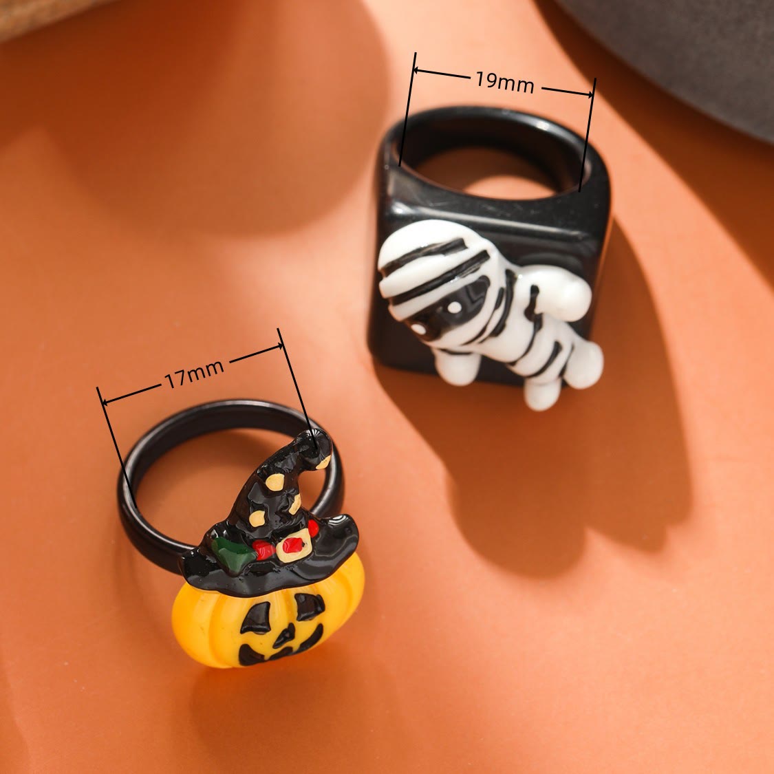 Pumpkin Bat Funny Acrylic Ring