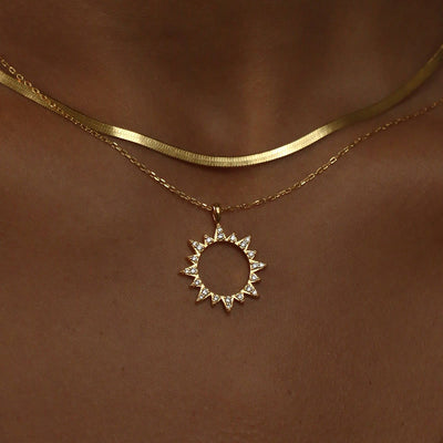 Boho Sun Zircon Necklace