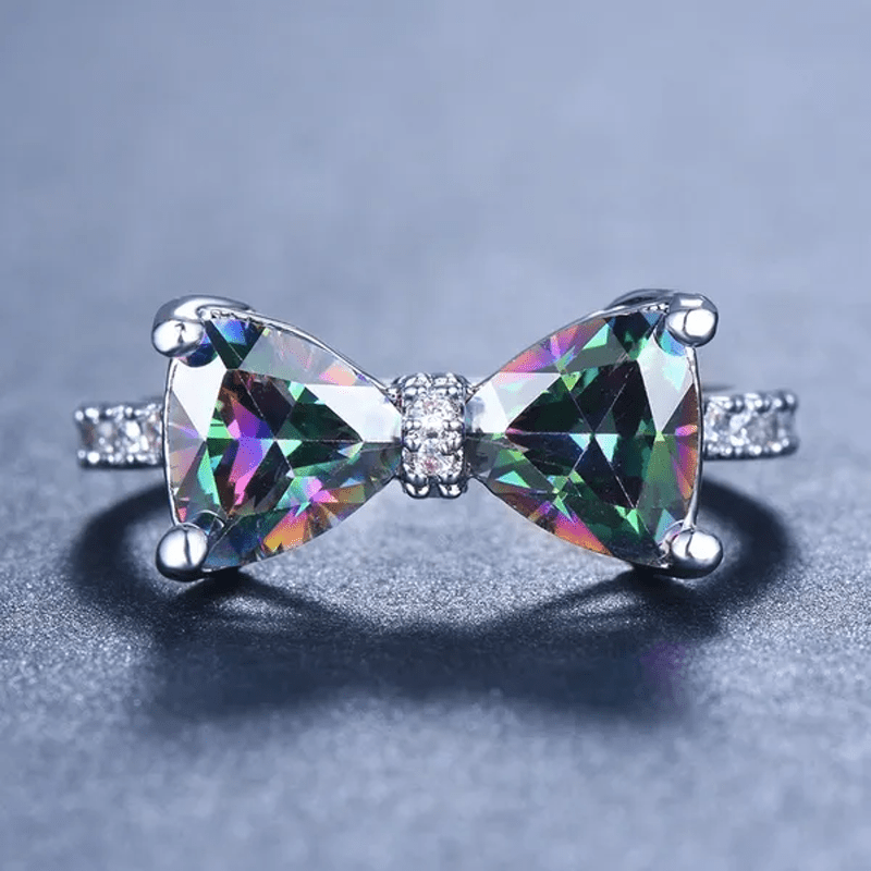 Women's Mystic Rainbow Bow Knot Ring