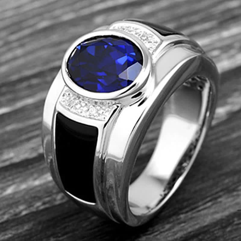 Limited Sale - Men's Sapphire Stylish Minimalist Ring