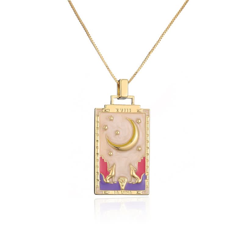 Olivenorma Moon Star Tarot Card Necklace