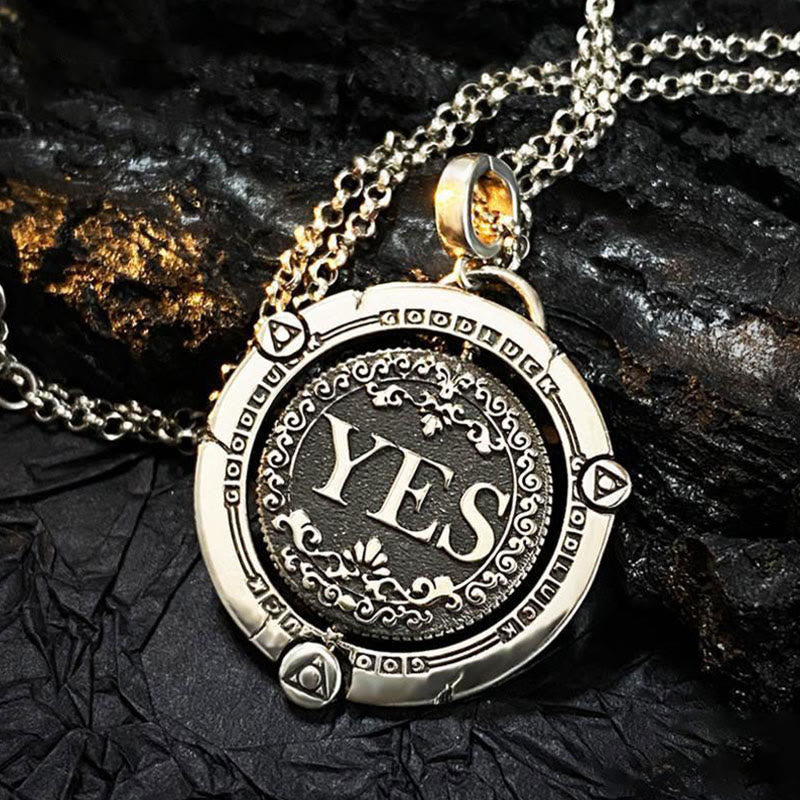 "Yes & No" Decision Coin Medal Retro Necklace