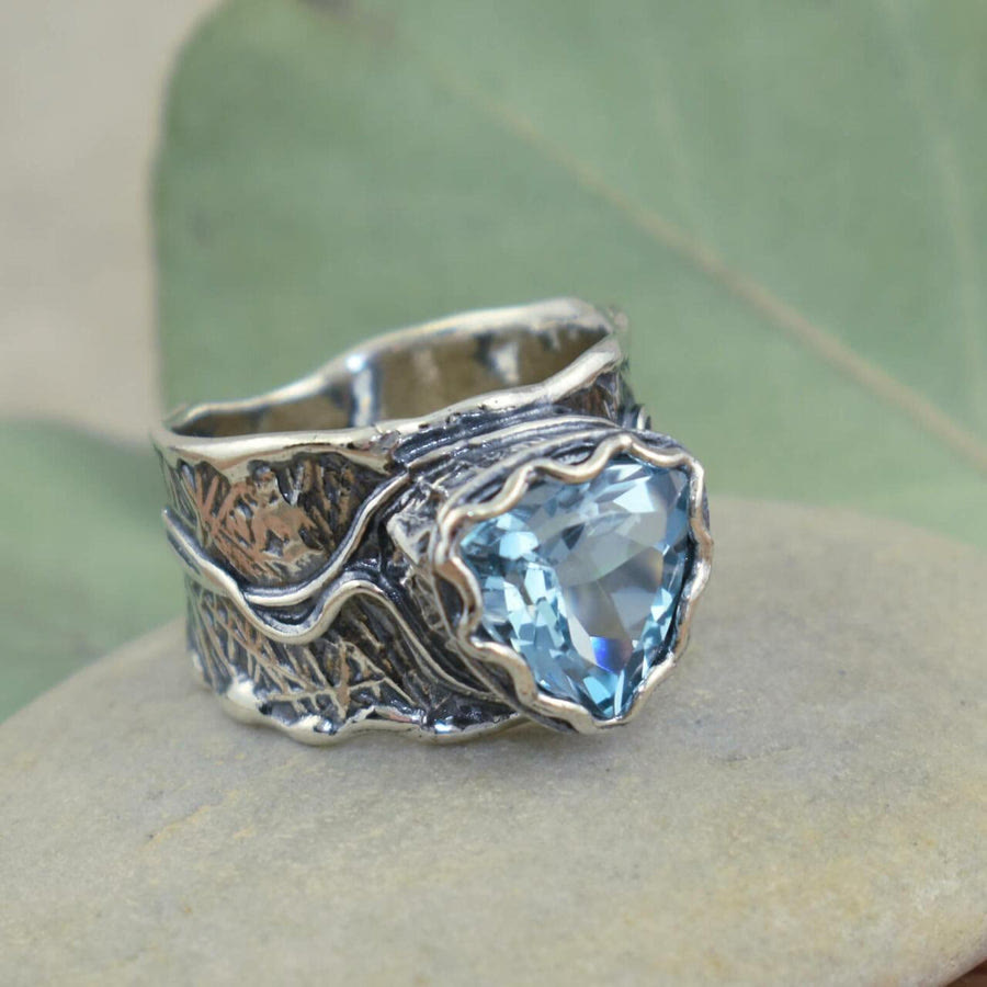 Vintage Twig Aquamarine Ring