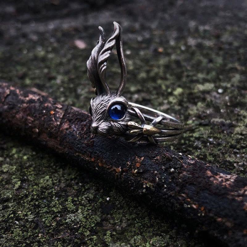 Limited Sale - The Lolita Alice Rabbit Blue Sapphire Ring