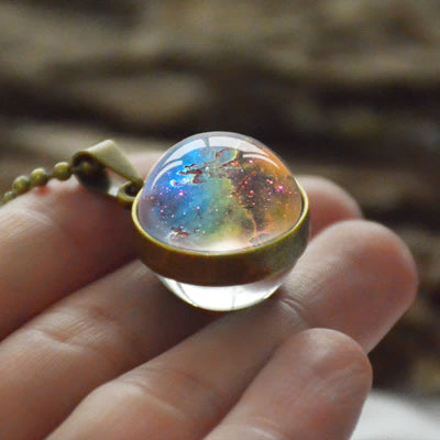 Three-dimensional Glass Ball Colorful Necklace