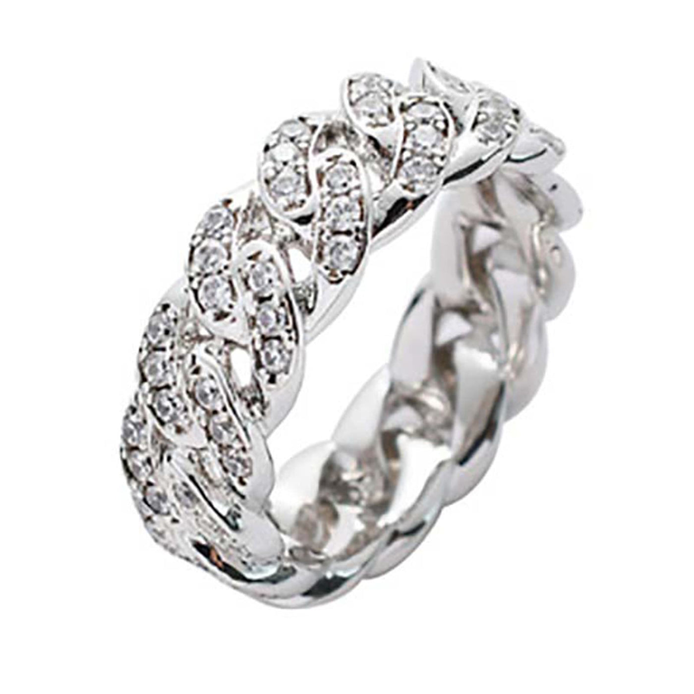 Stackable Twisted Zircon Ring