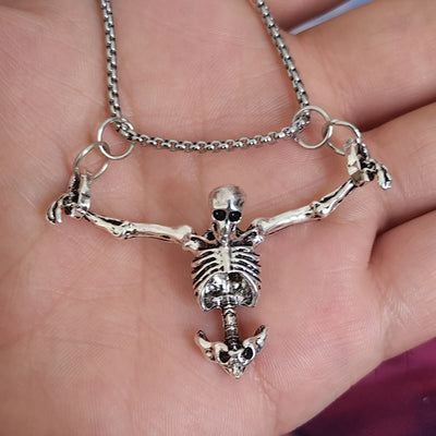 Shackled Skeleton Pendant Necklace