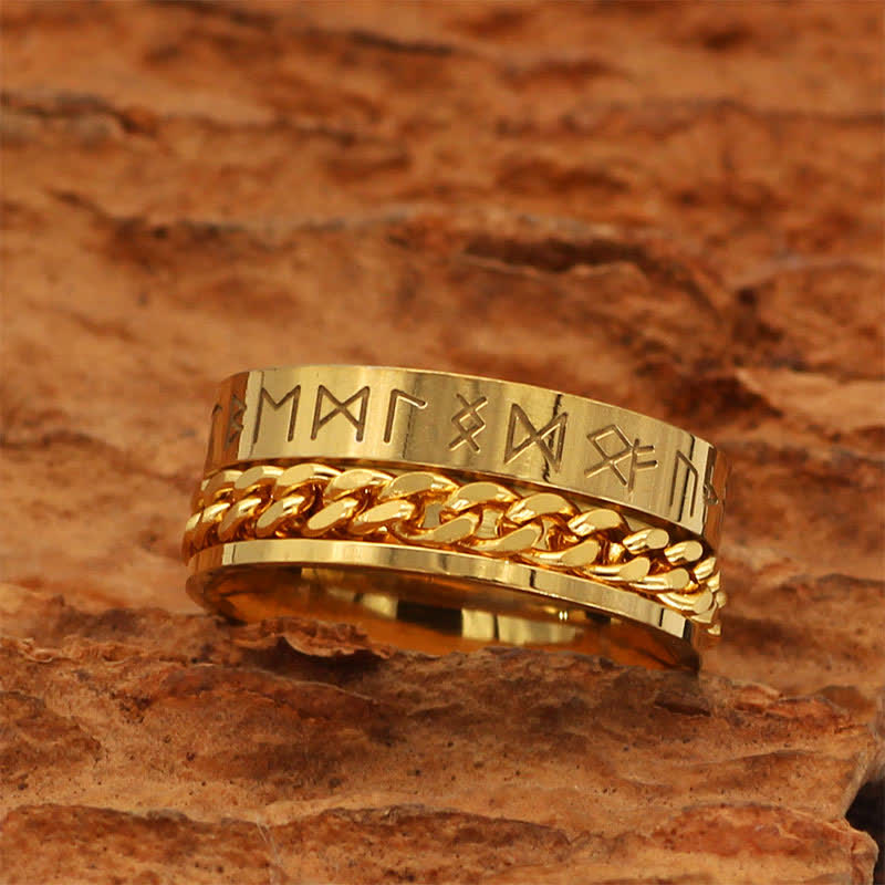 Viking Mystical Runic Rotating Ring