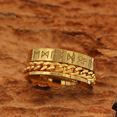 Viking Mystical Runic Rotating Ring