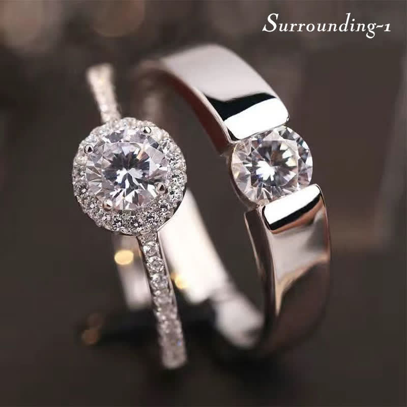 "True Love Is Priceless" - Zirconia Wedding Couples Ring Set