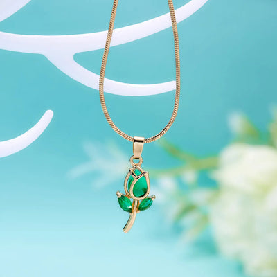 Fashion Colorful Zircon Tulip Necklace