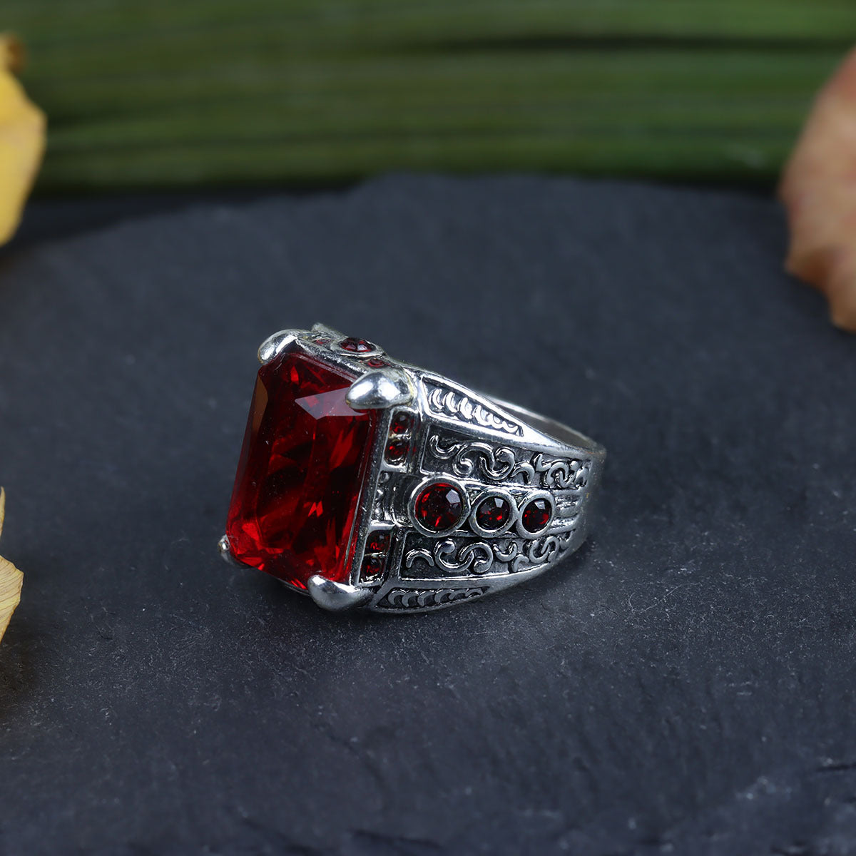 Vintage Silver Ruby Ring