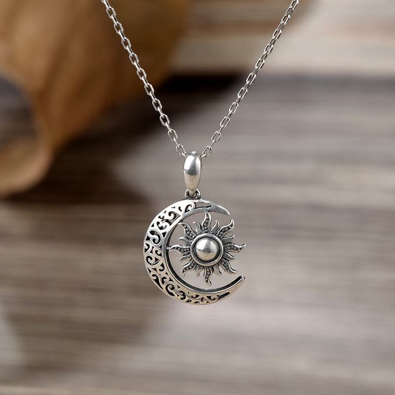 "Moon & Sun" Celtic Sterling Silver Necklace