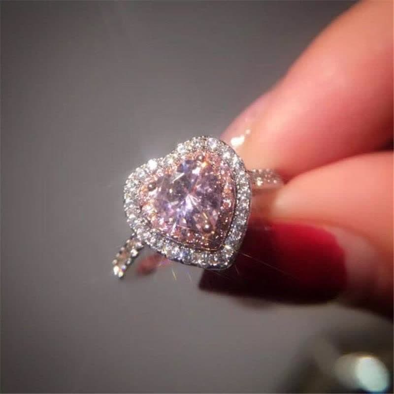 Women's Stunning Pink Heart Ring