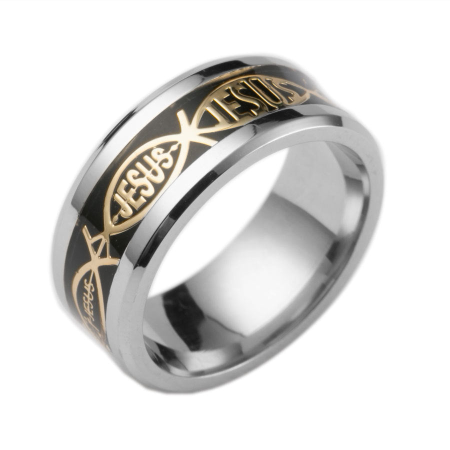 Limited Sale - 8mm Stainless Steel Jesus Ring