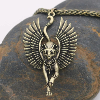 Ancient Egyptian Bastet Statue Cat Necklace