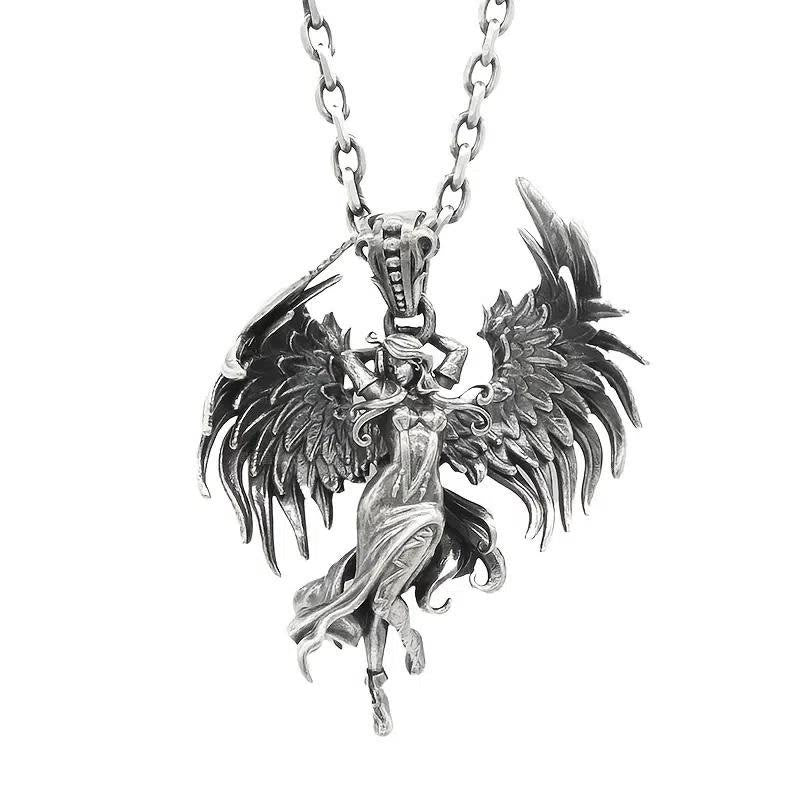 "Rooted In Love" Retro Angel Wings Necklace