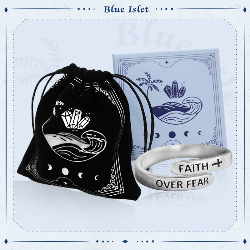 "FAITH OVER FEAR" - Open Adjustable Remind Ring