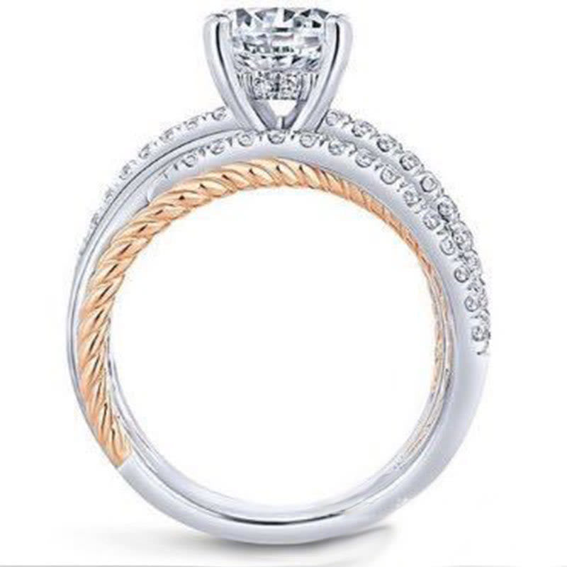 Simulated Diamond 18K Rose Gold Plated Ring