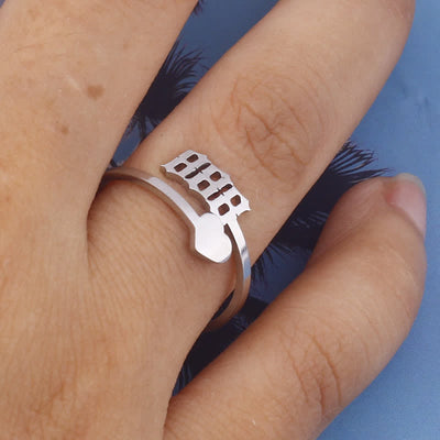 Heart Angel Number Adjustable Ring