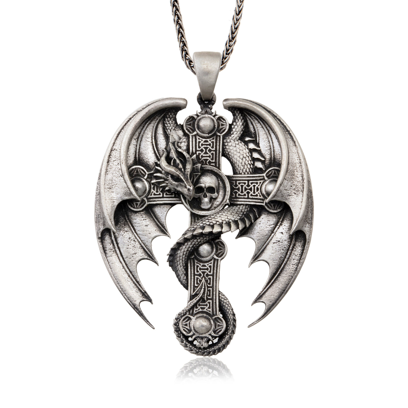 "Faith Energy" - Cross Dragon Skull Retro Necklace