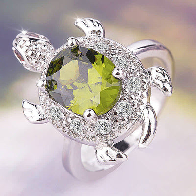 FREE Today: Luxury 925 Silver Diamond Turtle Emerald Ring for Men and Women