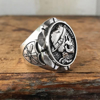 Men's Mexican Hobo Liberty Skull Ring