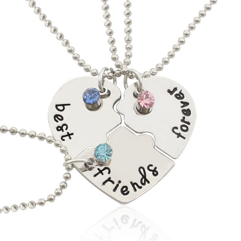 "Best Friend Forever"- Birthstone Puzzle Friendship Necklace