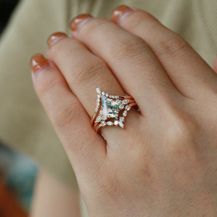 FREE Today: "Sense Of Tranquillity" 3 Pcs Natural Moss Agate Ring Set  - image 2