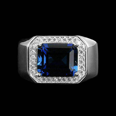 FREE Today: "Divine In Blue"  Men's Sapphire Ring