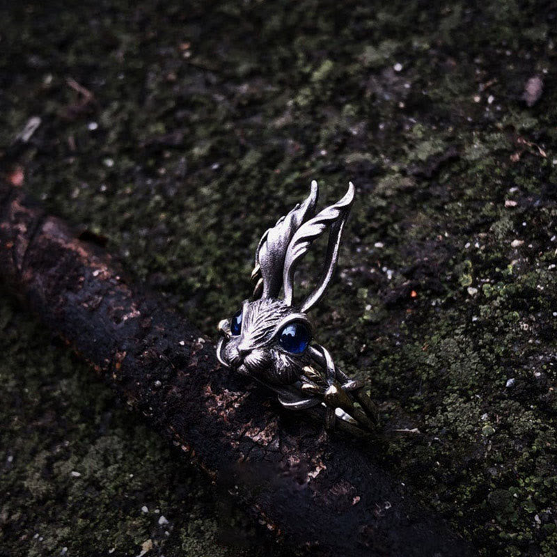 Limited Sale - The Lolita Alice Rabbit Blue Sapphire Ring