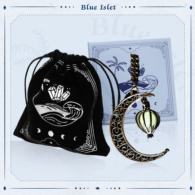 Luminous Bead Birdcage Hollow Moon Necklace