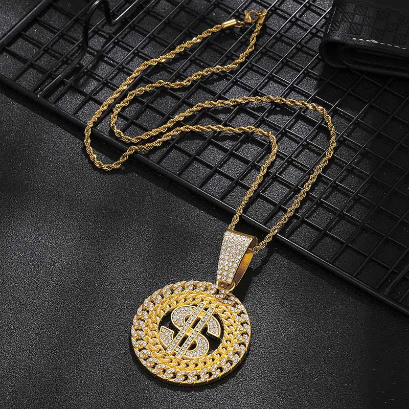 Hip-hop Dollar Plated Gold Necklace