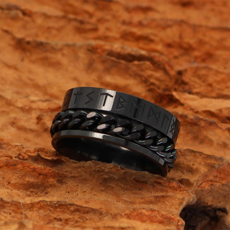 Viking Mystical Runic Rotating Ring