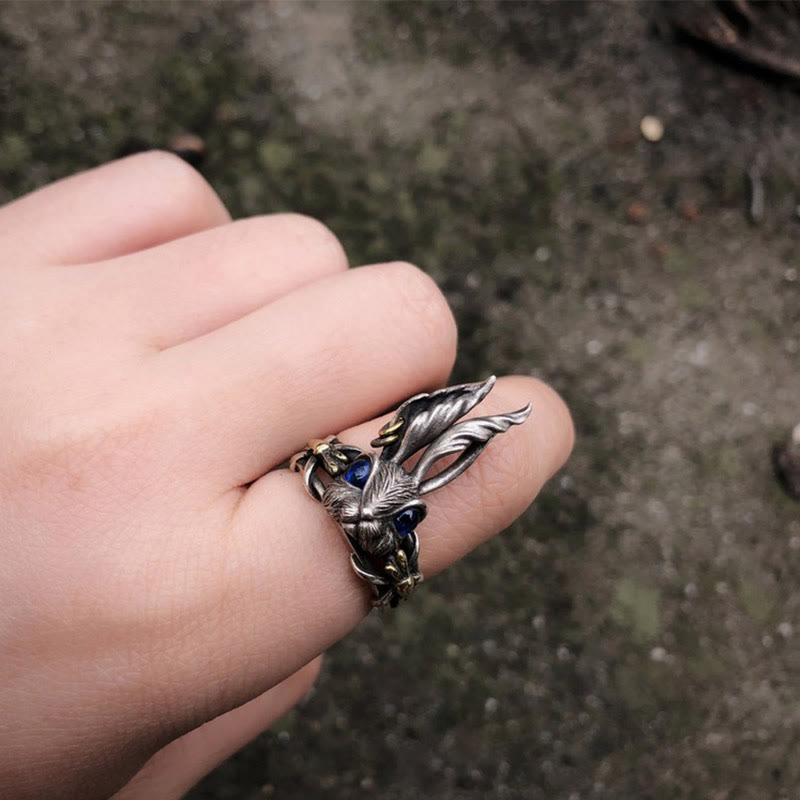 Limited Sale - The Lolita Alice Rabbit Blue Sapphire Ring