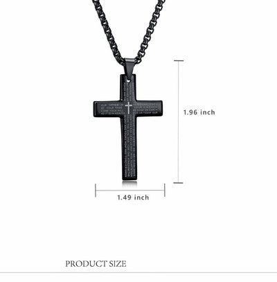 Limited Sale - Men's Cross Necklace with Lord's Prayer