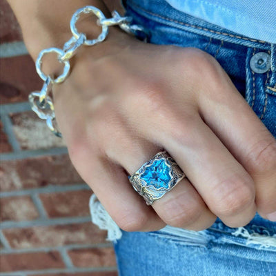 Vintage Twig Aquamarine Ring