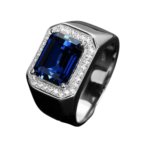 FREE Today: "Divine In Blue"  Men's Sapphire Ring